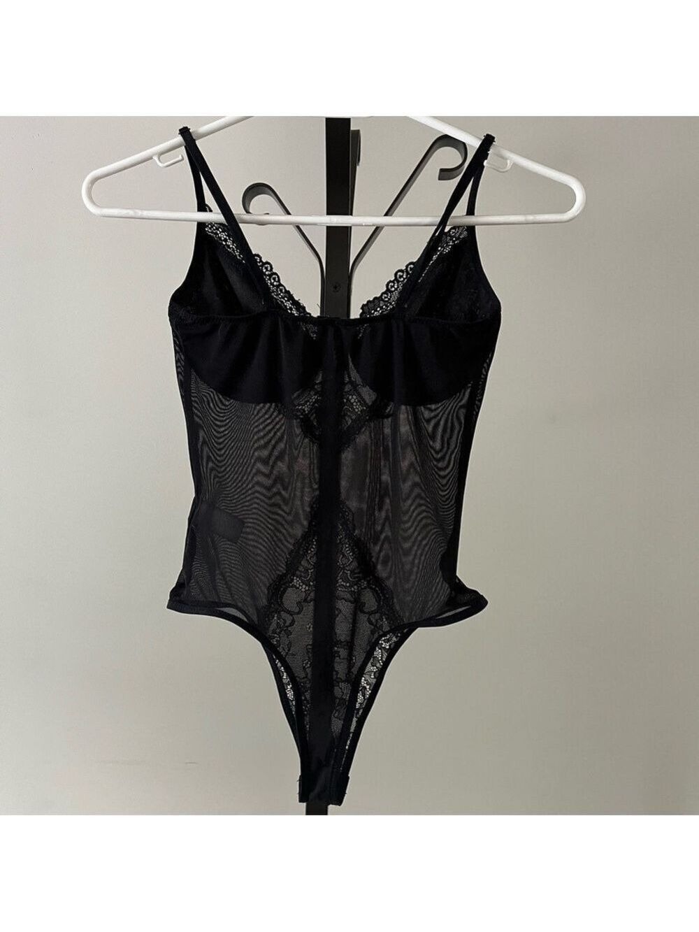 Hollywood Sheer Lace Bodysuit, Size XSmall.